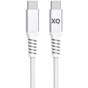 Kábel XQISIT NP Cotton braided USB-C to USB-C 2.0 200cm white (50845)