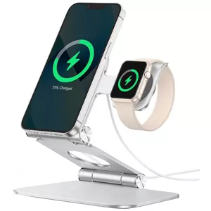 Stojan Phone and watch stand with charger holder Omoton MS03  (grey)