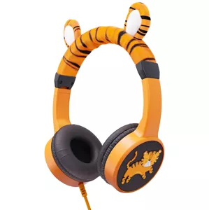 Slúchadlá Planet Buddies Tiger Character Headphones Wired Orange (39091)