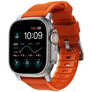 Remienok Nomad Rugged Strap, orange/silver - Apple Watch Ultra (49mm) 8/7 (45mm)/6/SE/5/4 (44mm)/3/2/1 (42mm) (NM01287285)