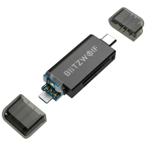 Redukcia Blitzwolf Card reader SD USB-C / USB-A BW-CR1 Black