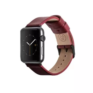 Remienok Monowear Leather Band pro Apple Watch –  červená, Dark Gray, 42 – 44 mm