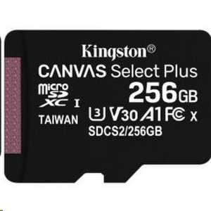 256GB microSDXC Kingston Canvas Select Plus  A1 CL10 100MB/s bez adapteru