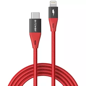 Kábel Cable USB-C to Lightning BlitzWolf BW-CL3, MFI, 20W, 1.8m (red)