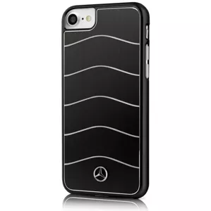 Kryt Mercedes - Apple iPhone 7 Hard Case Wave Line Aluminum - Black (MEHCP7CUSALBK)