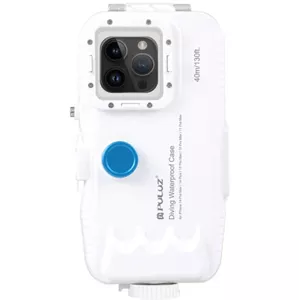 Kryt Puluz Plastic waterproof phone case for iPhone 14 Plus/Pro Max/13 Pro Max/12 Pro Max/11 Pro Max (white)