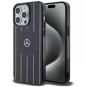 Kryt Mercedes MEHMP15L23HRSK iPhone 15 Pro 6.1" black hardcase Double Layer Crossed Lines MagSafe (MEHMP15L23HRSK)
