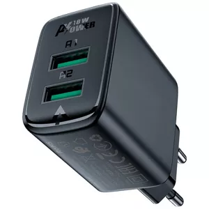 Nabíjačka Wall Charger Acefast A33, 2x USB, 18W, QC3.0 (black)