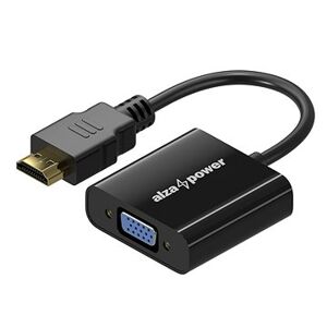 AlzaPower HDMI (M) to VGA (F) 0.18m lesklý čierny