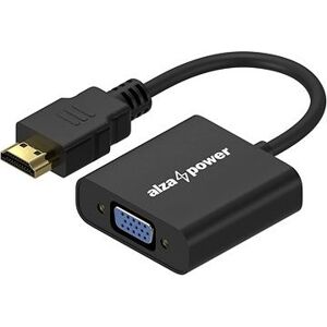 AlzaPower HDMI (M) to VGA (F) 0,18 m matný čierny