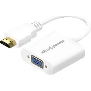 AlzaPower HDMI (M) to VGA (F) 0,18 m biely
