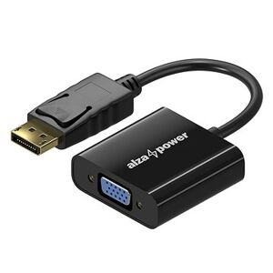 AlzaPower DisplayPort (M) to VGA (F) 0.18m lesklý čierny