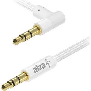 AlzaPower 90Core Audio 3.5mm Jack (M) to 3.5mm Jack 90° (M) 1,5 m biely