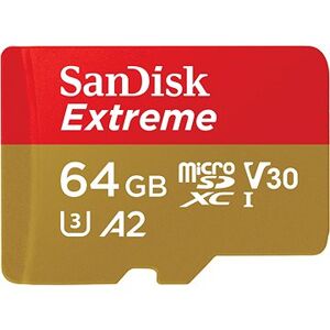 SanDisk microSDXC 64GB Extreme Action Cams and Drones + Rescue PRO Deluxe + SD adaptér