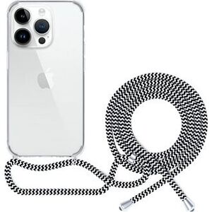 Epico transparentný kryt so šnúrkou na iPhone 13 Pro Max – čierno-biely