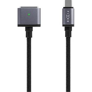 FIXED Cable USB-C/MagSafe 3 2 m 140 W opletený sivý