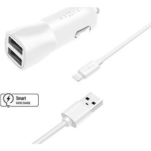 FIXED Smart Rapid Charge 15 W s 2× USB výstupom a USB/Lightning káblom MFI certifikácia biela