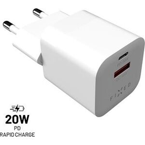 FIXED PD Rapid Charge Mini s USB-C a USB výstupom podpora PD a QC 3.0 20 W biela