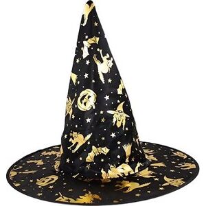 Verk Dětský čarodějnický klobouk Helloween zlatočerná