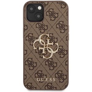 Guess PU 4G Metal Logo Zadný kryt na Apple iPhone 13 Brown