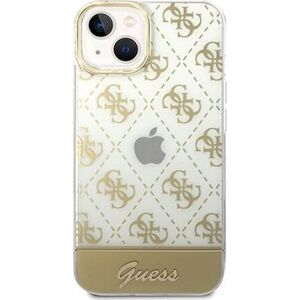 Guess PC/TPU Peony Glitter Script Logo Zadný Kryt pre iPhone 14 Plus Gold