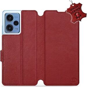 Mobiwear kožené flip pre Xiaomi Redmi Note 12 Pro 5G – Tmavo červené