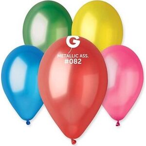 Nafukovacie balóniky, 26 cm, mix metalických farieb, 100 ks
