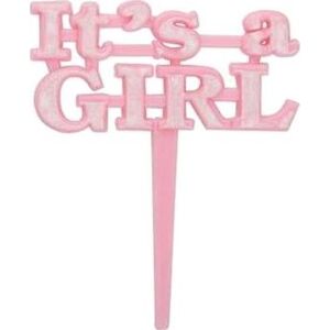 Zapichovače do cupcaku, 8 ks – baby shower „it's a girl" – dievča