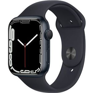 Apple Watch Series 7 45 mm Polnočno sivý hliník s polnočným športovým remienkom