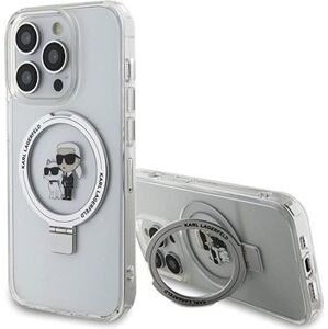 Karl Lagerfeld Ringstand Karl and Choupette MagSafe Zadný Kryt pre iPhone 15 Pro Max White