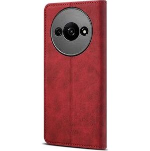 Lenuo Leather flipové puzdro na Xiaomi Redmi A3, červená