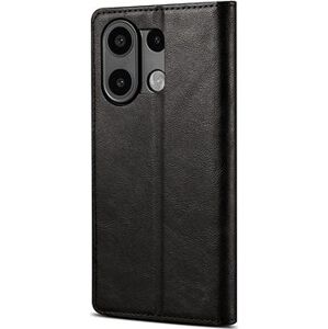 Lenuo Leather flipové puzdro na Xiaomi Redmi Note 13, čierna