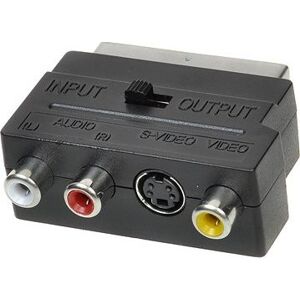 scart - 3x cinch + S-video, prepínateľné IN/OUT