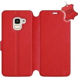Flip pouzdro na mobil Samsung Galaxy J6 2018 - Červené - kožené - Red Leather