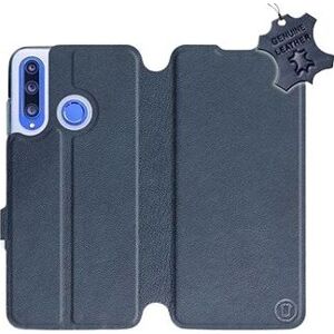 Flip puzdro na mobil Honor 20 Lite – Modré – kožené – Blue Leather