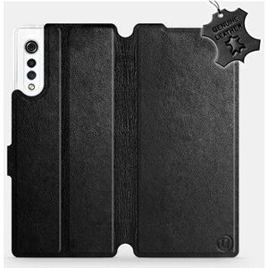 Flip pouzdro na mobil LG Velvet - Černé - kožené - Black Leather
