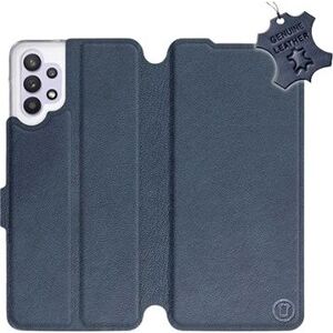 Kožené flip puzdro Samsung Galaxy A32 5G – Modré – Blue Leather