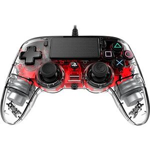 Nacon Wired Compact Controller PS4 – priehľadný červený
