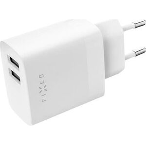 FIXED Smart Rapid Charge s 2× USB výstupom a USB/Lightning káblom 1 m MFI 17 W biela