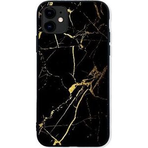 TopQ LUXURY iPhone 11 pevný Marble čierno-zlatý 45428