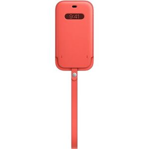 Apple iPhone 12 a 12 Pro Kožený návlek s MagSafe citrusovo-ružový