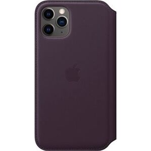 Apple iPhone 11 Pro Kožené puzdro Folio baklažánové