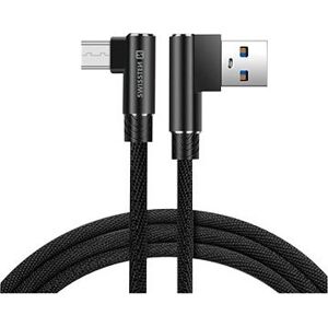 Swissten Arcade textilný dátový kábel USB/microUSB 1.2 m čierny