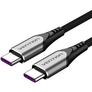 Vention Type-C (USB-C) 2.0 (M) to USB-C (M) 100W / 5A Cable 1m Gray Aluminum Alloy Type