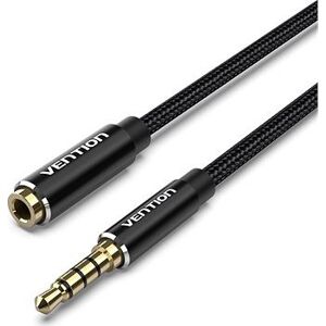 Vention Cotton Braided TRRS 3.5 mm Male to 3.5 mm Female Audio Extension 2 m Black Aluminum Alloy Type