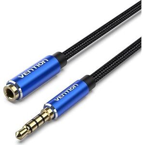 Vention Cotton Braided TRRS 3.5 mm Male to 3.5 mm Female Audio Extension 1 m Blue Aluminum Alloy Type