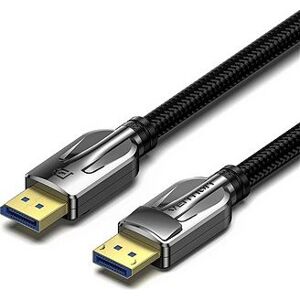 Vention Cotton Braided DP 2.0 Male to Male 8K HD Cable 5M Black Zinc Alloy Type