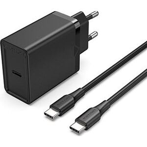 Vention 1-port 25 W USB-C Wall Charger with USB-C Cable EU-Plug Black
