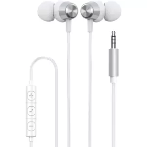 Slúchadlá XQISIT NP In ear headset wired with Jack 3.5mm white (50909)