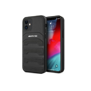 AMG case for iPhone 11 6,1" AMHCN61GSEBK black hardcase Leather Debossed Lines